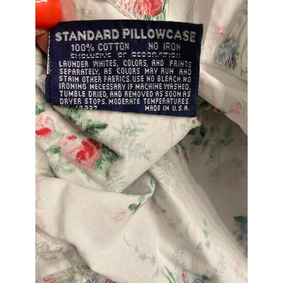 Vintage Ralph Lauren Floral Ruffle Pillowcase Standard 100% Cotton USA Made - Picture 6 of 7